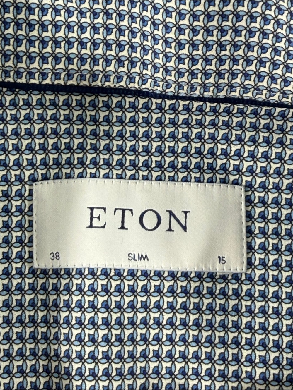 NWOT Eton Long Sleeve Button Down Geometric Pattern - Picture 4 of 8